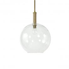  2124-79 - Bronson Glass Pendant Large Globe Brass